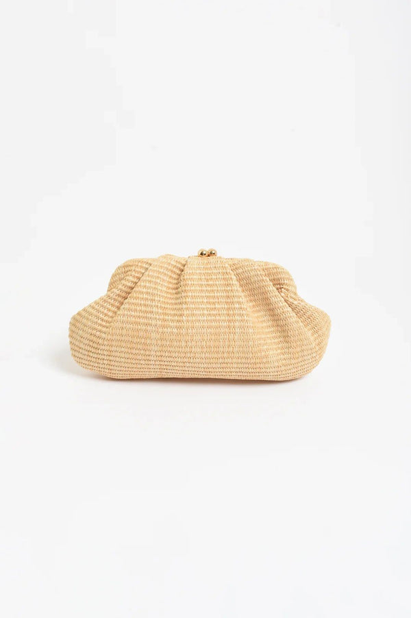 Weave Gathered Clutch Asst Colours