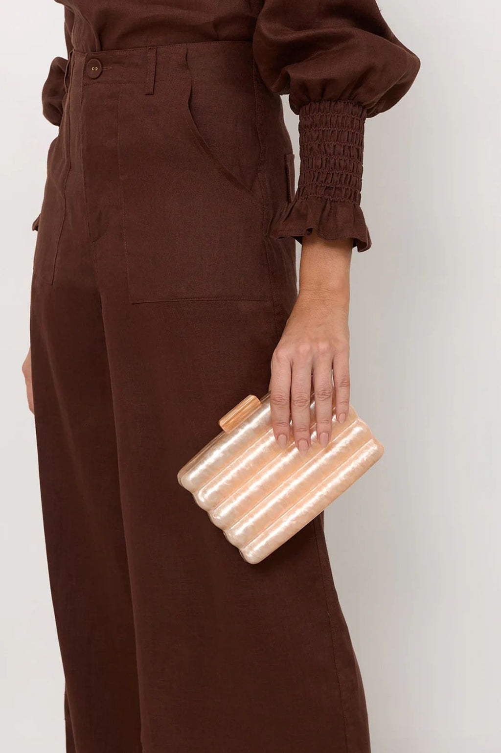 Lucette Wavy Resin Structured Clutch Asst Colour