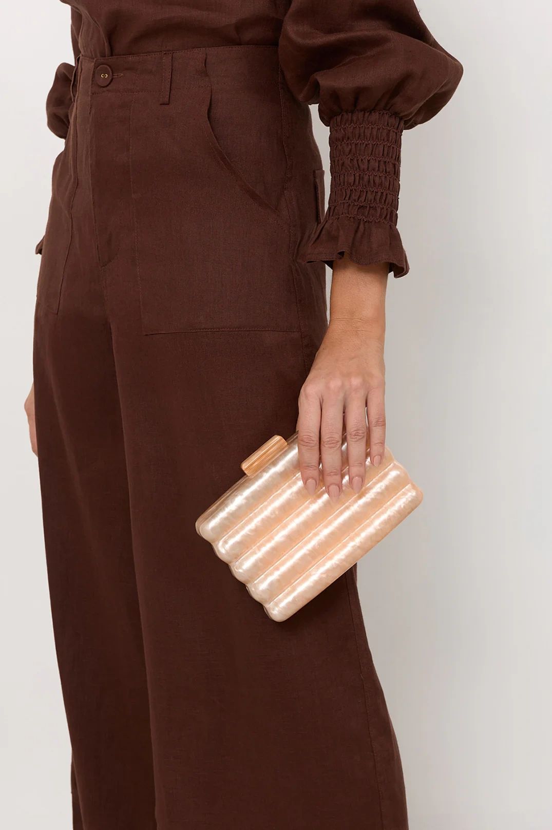 Lucette Wavy Resin Structured Clutch Asst Colour