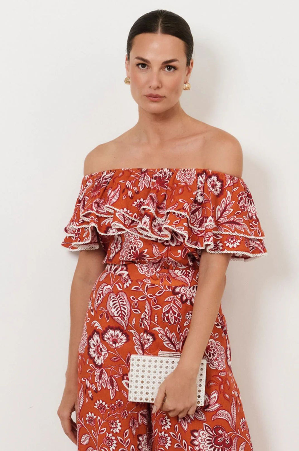 Sadie Picnic Weave Clear Structured Clutch