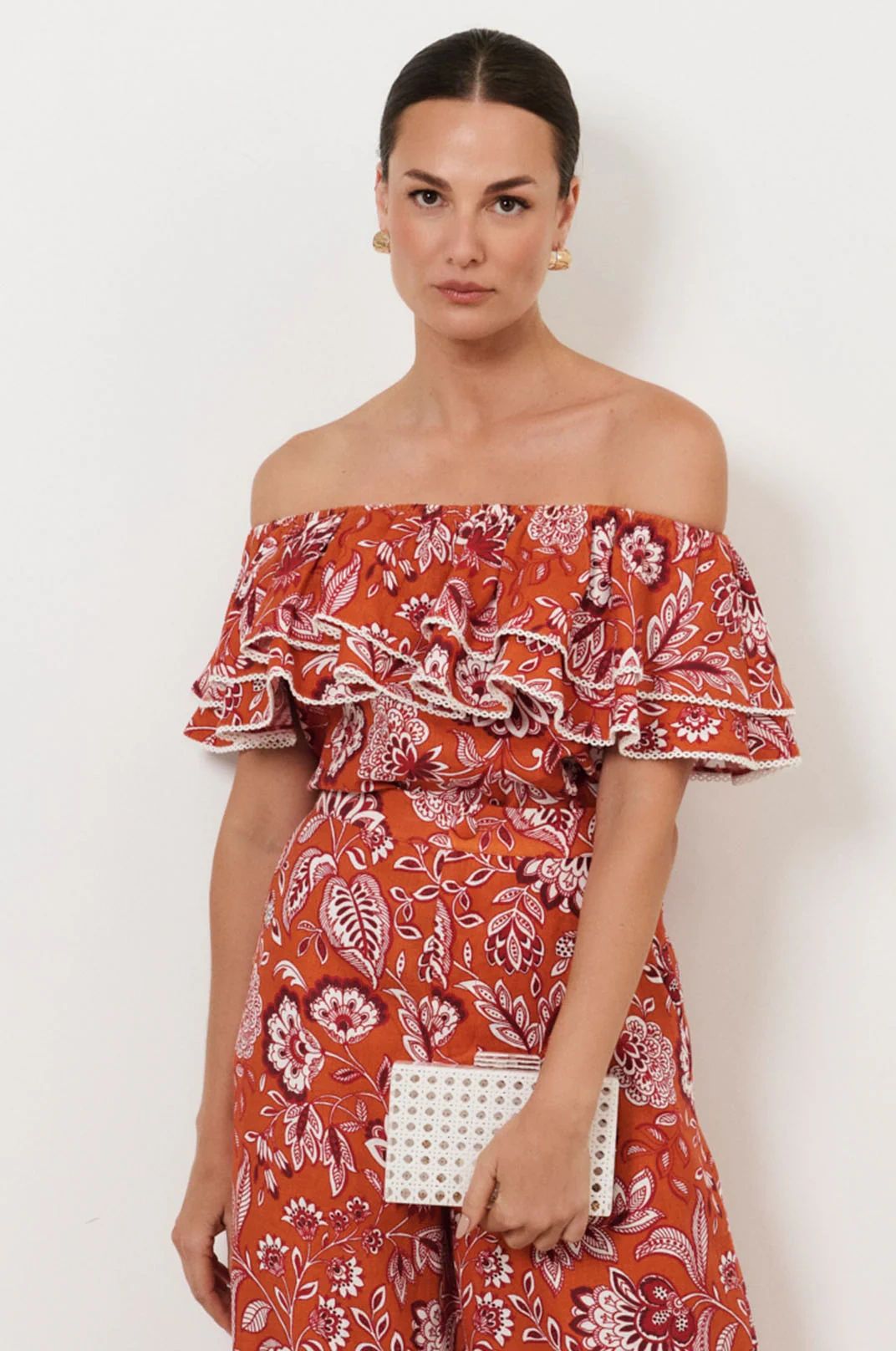 Sadie Picnic Weave Clear Structured Clutch