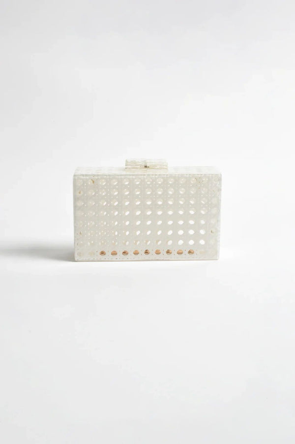 Sadie Picnic Weave Clear Structured Clutch