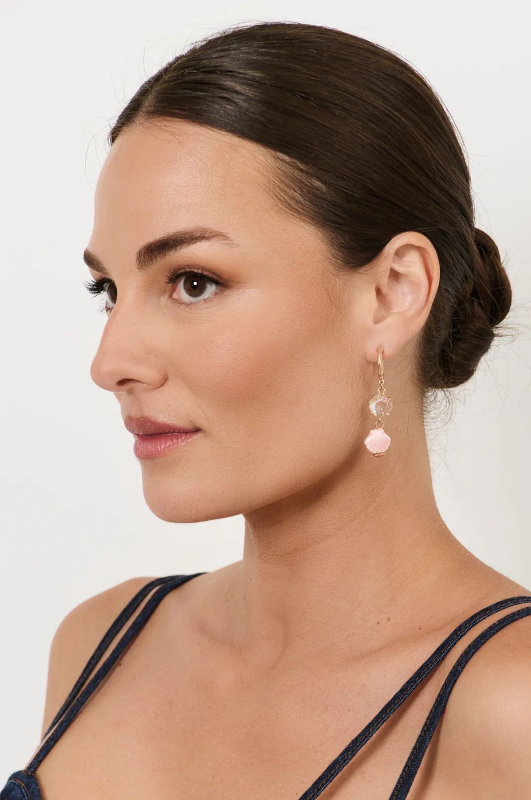 Ceramic Glass Shell Drop Hoops Secondary image