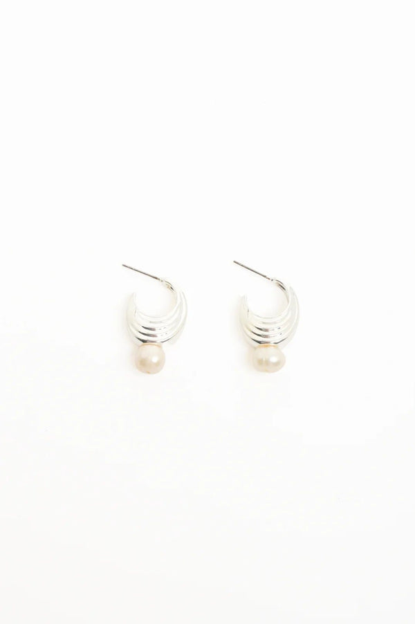 Pearl Drop Curved Front Earrings Asst Colours