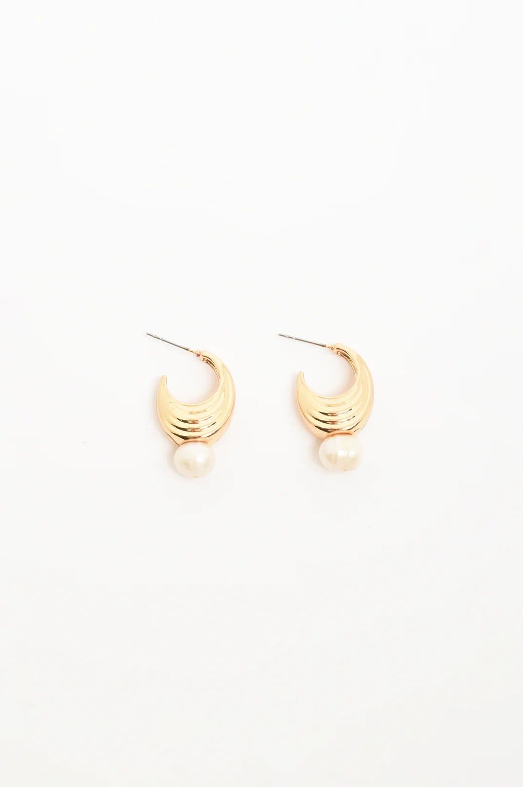 Pearl Drop Curved Front Earrings Asst Colours Main image
