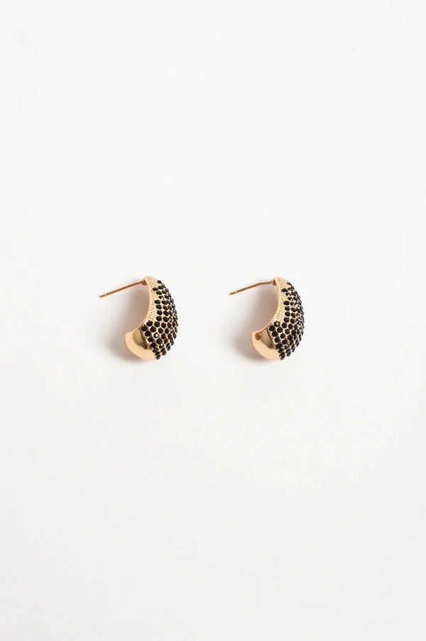 Cairo Diamante Teardrop Earrings Black
