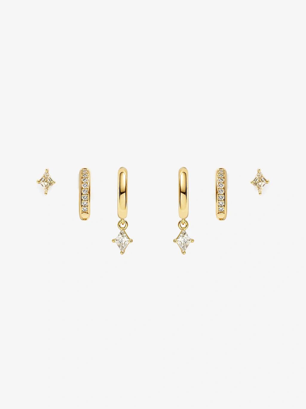 Amber Gold Stacker Earring Set Main image