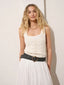 Acrylic Round Buckle Straw Belt Black
