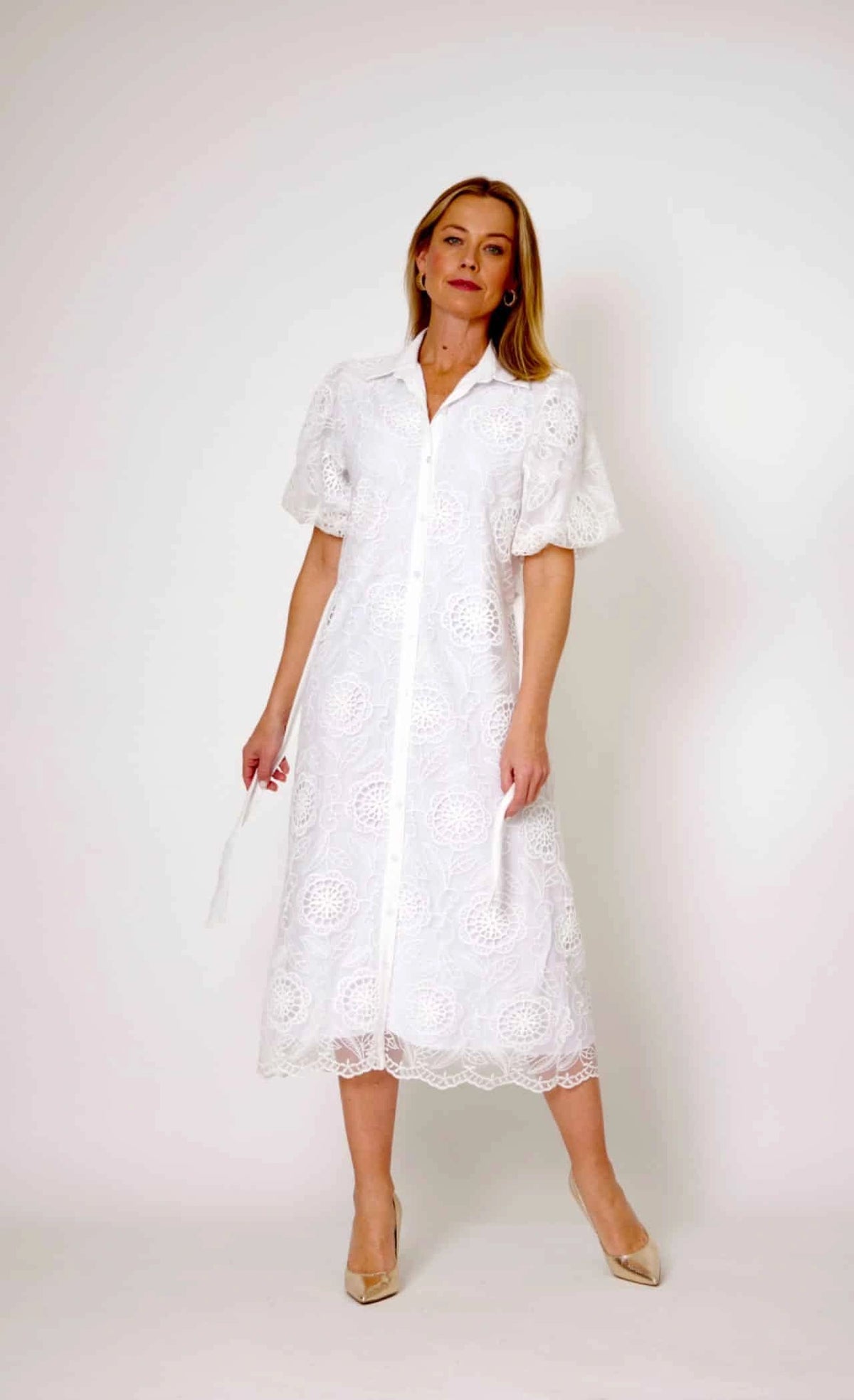 La Strada White Lace Dress