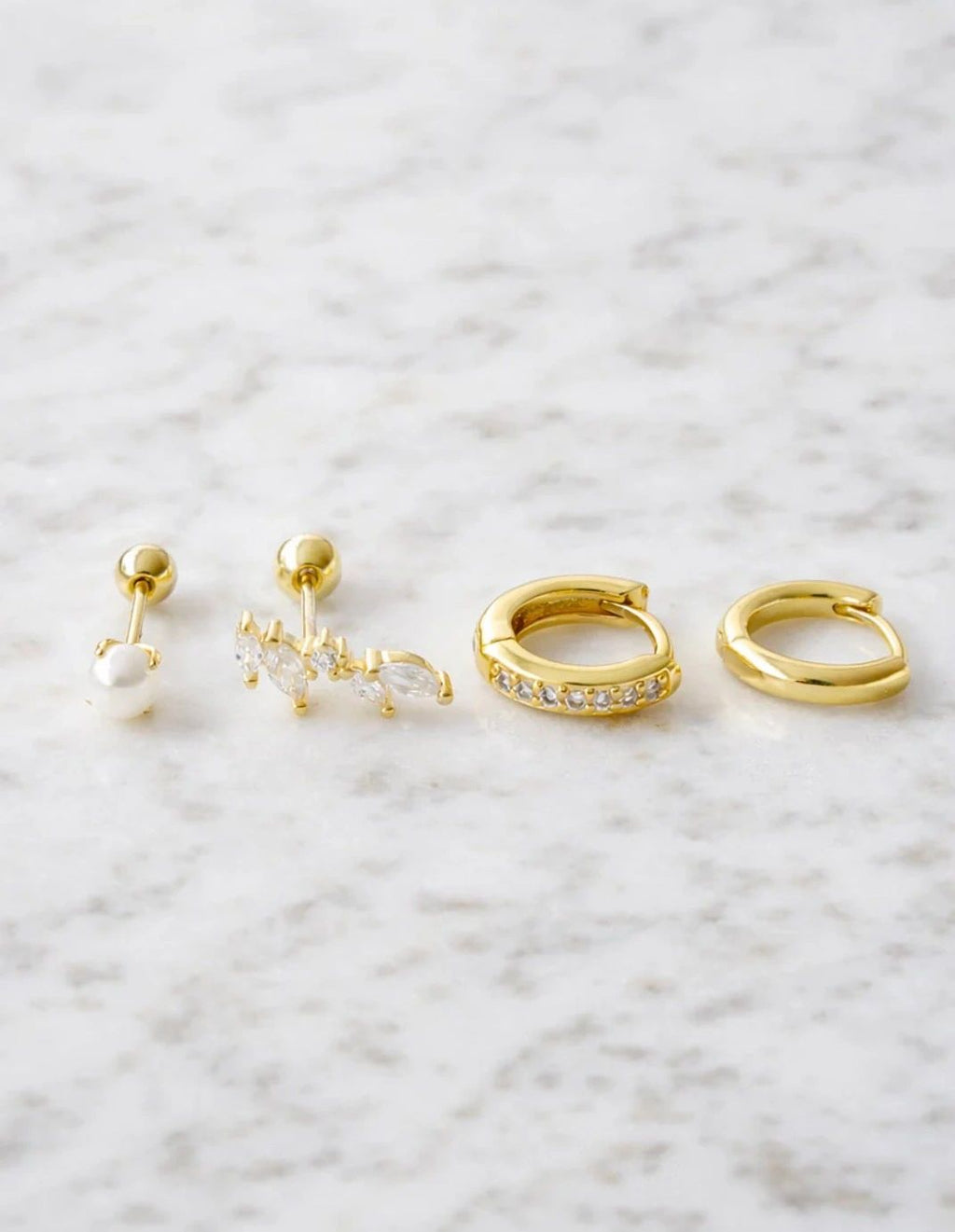 Crystal Everyday Hold Stacker Earring Set