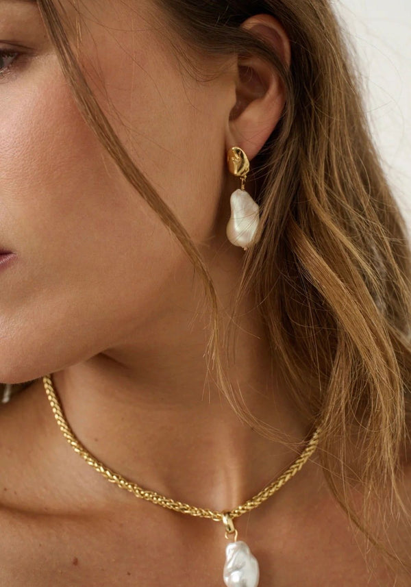 Natural Organic Pearl Drop Earrings