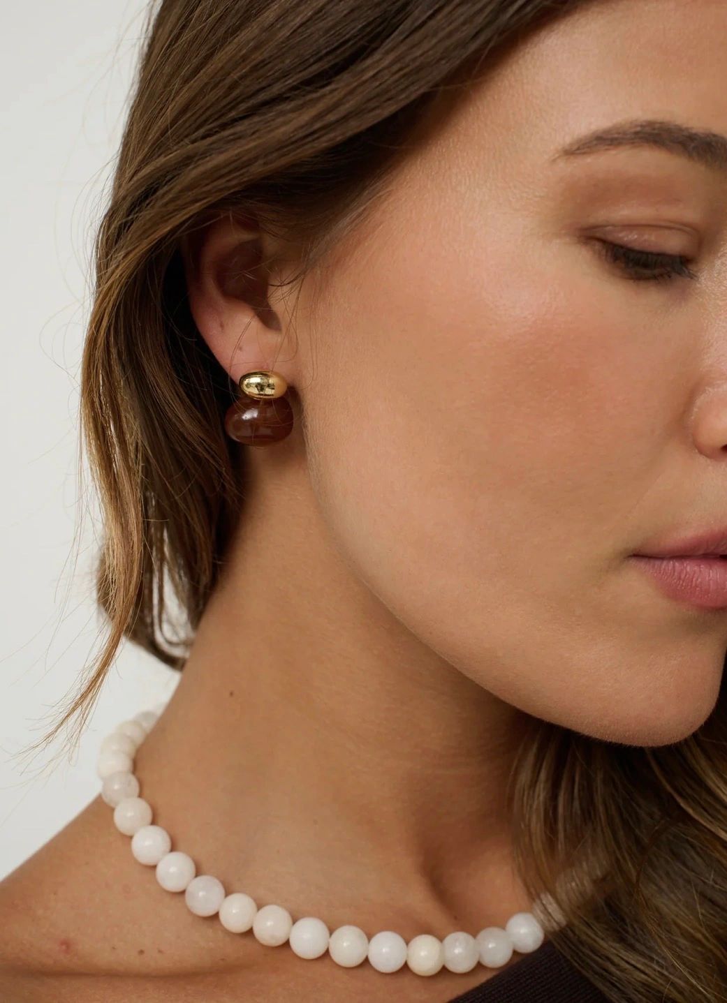 Bauble Brown Resin Earrings