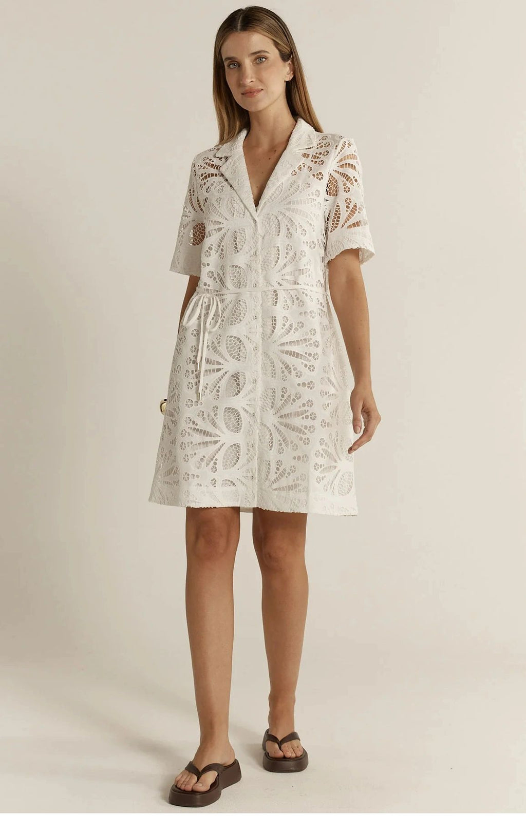 Fate and Becker Elara Broderie Shirt Dress