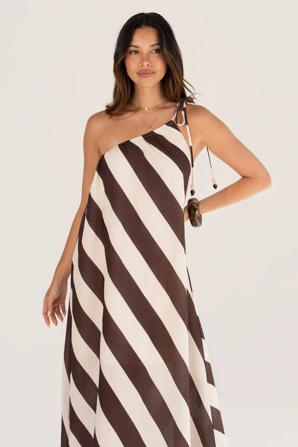 Choc Stripe Maxi Dress