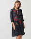 Holmes & Fallon Mystic Hearts Print Drop Waist Collared Dress