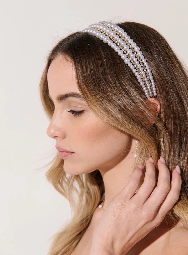 Harper Triple Pearl Headband