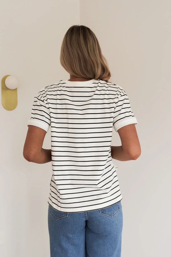 All About Eve Washed Stripe Tee Asst Colours