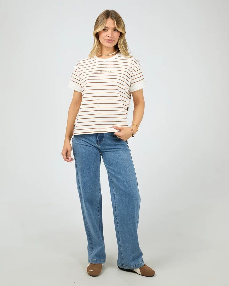 All About Eve Washed Stripe Tee Asst Colours