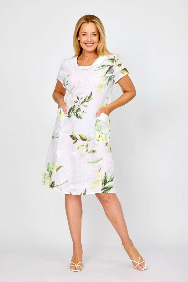 Botanical Linen Dress