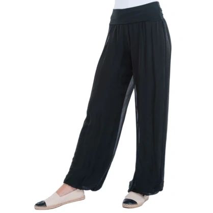 Vera May Silk Black Pants
