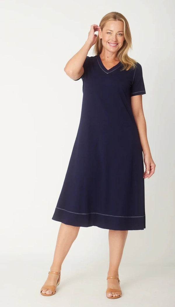 The Tee Dress Navy/White