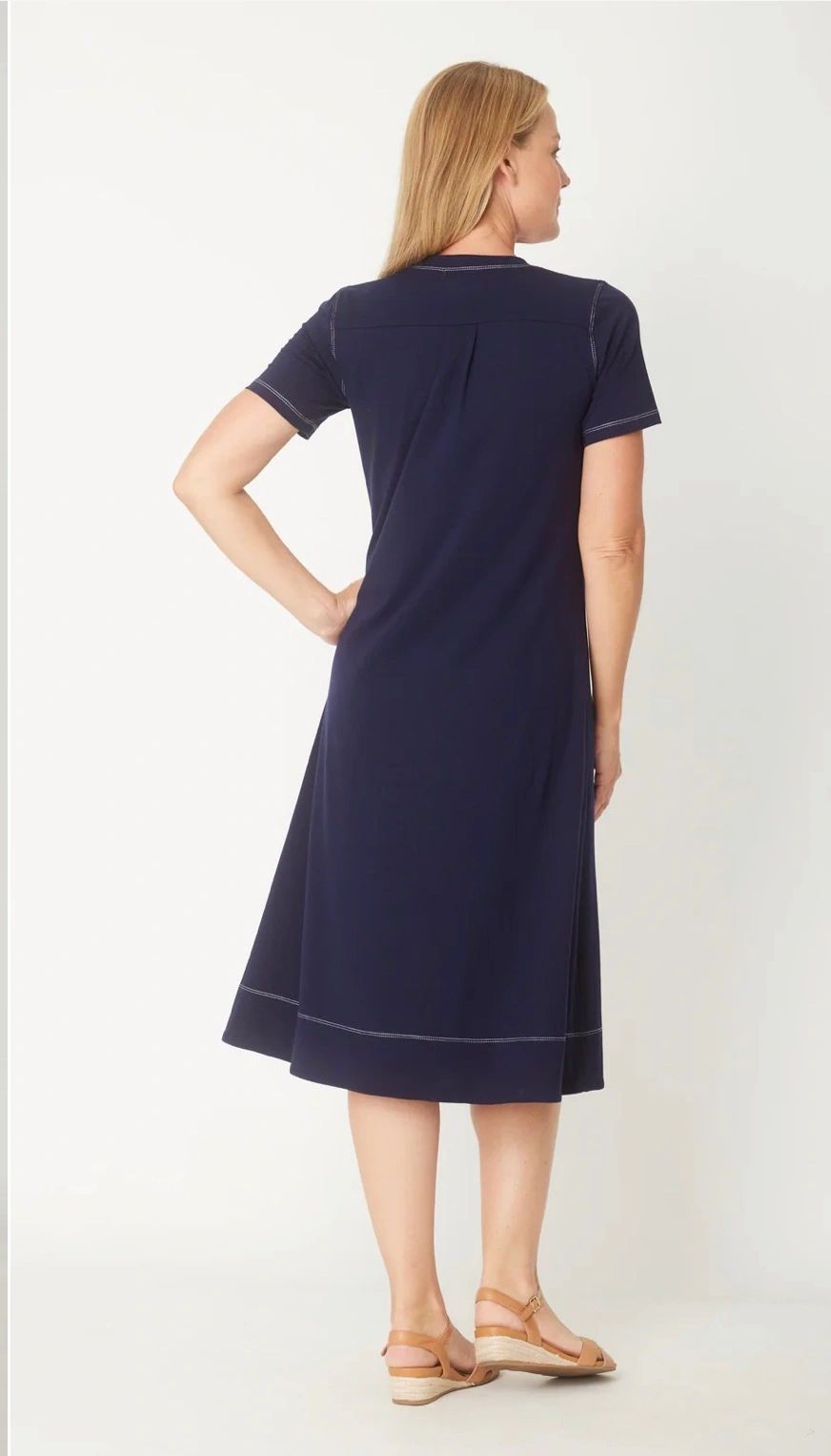 The Tee Dress Navy/White Secondary image