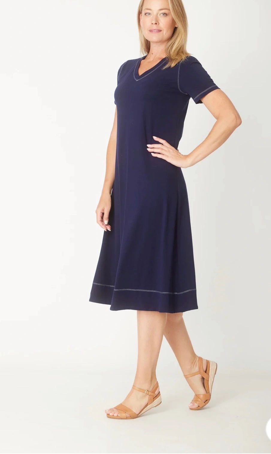 The Tee Dress Navy/White