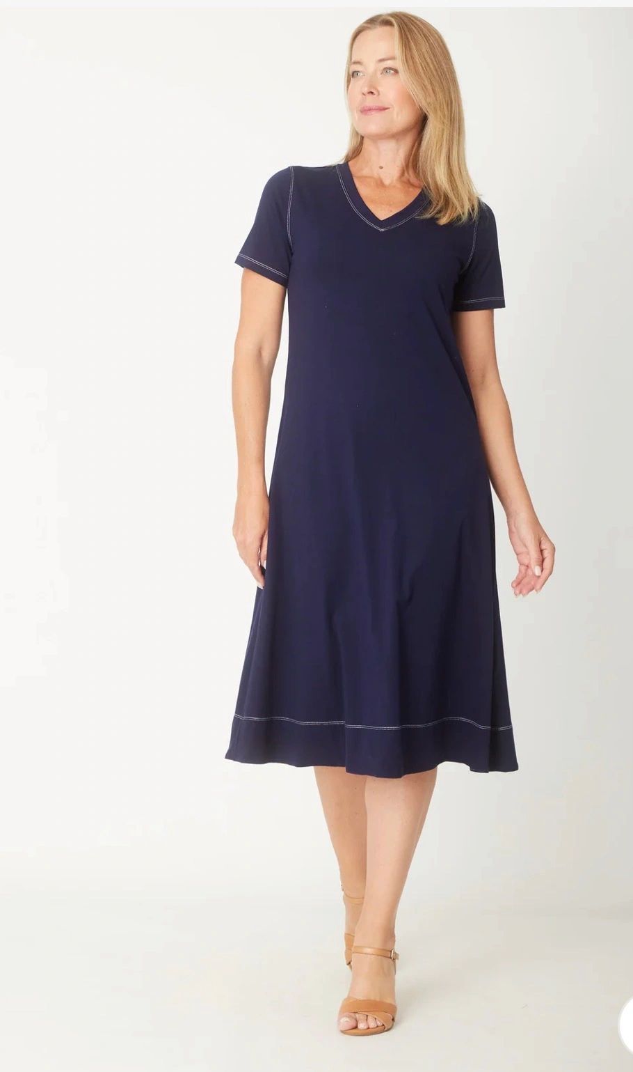 The Tee Dress Navy/White