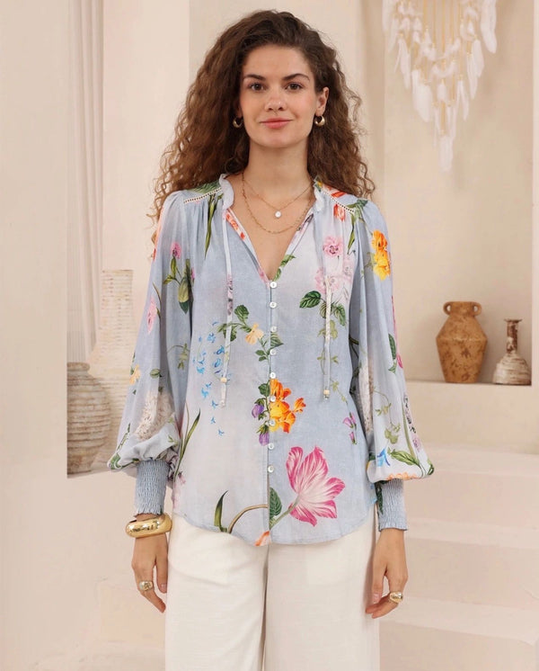 Delilah Blue Blouse