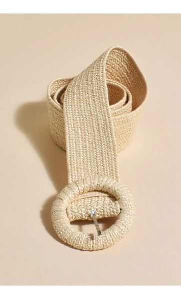 Covered Buckle Weave Belt Cream Main image