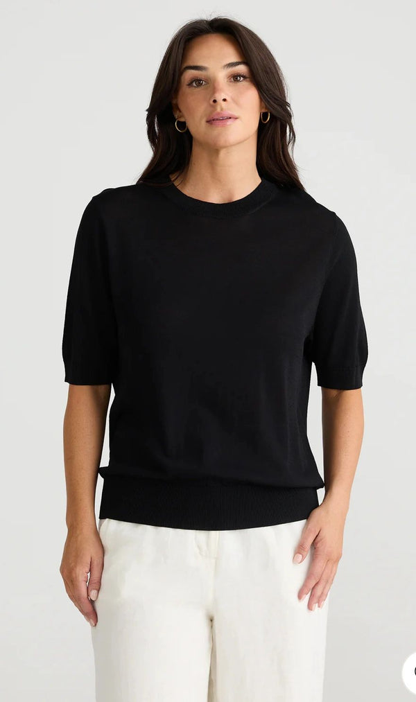 Balance Knit Tee White or Black