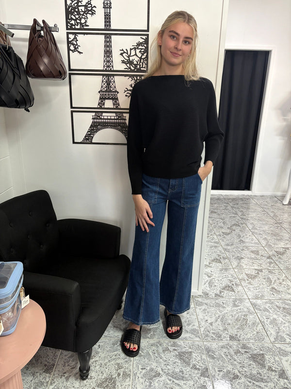 Yours Truly Black Knit Top