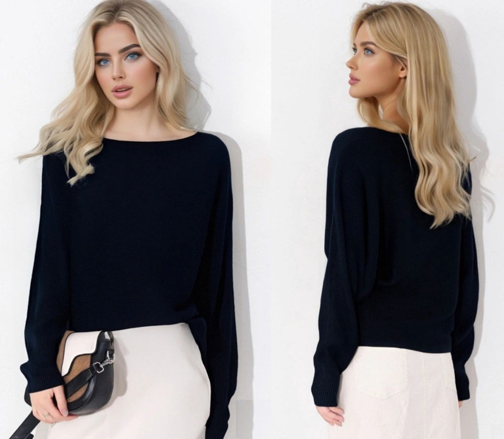 Yours Truly Black Knit Top