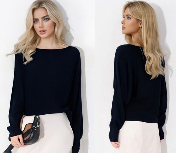 Yours Truly Black Knit Top
