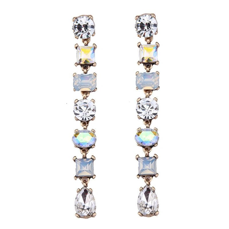 Kelly Crystal Drop Earrings White Main image