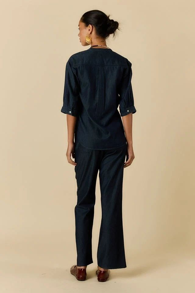 Rubyyaya Carmi Paisley Embroidered Denim Jeans