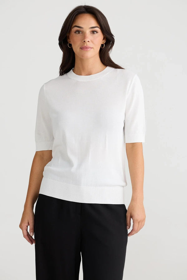 Balance Knit Tee White or Black