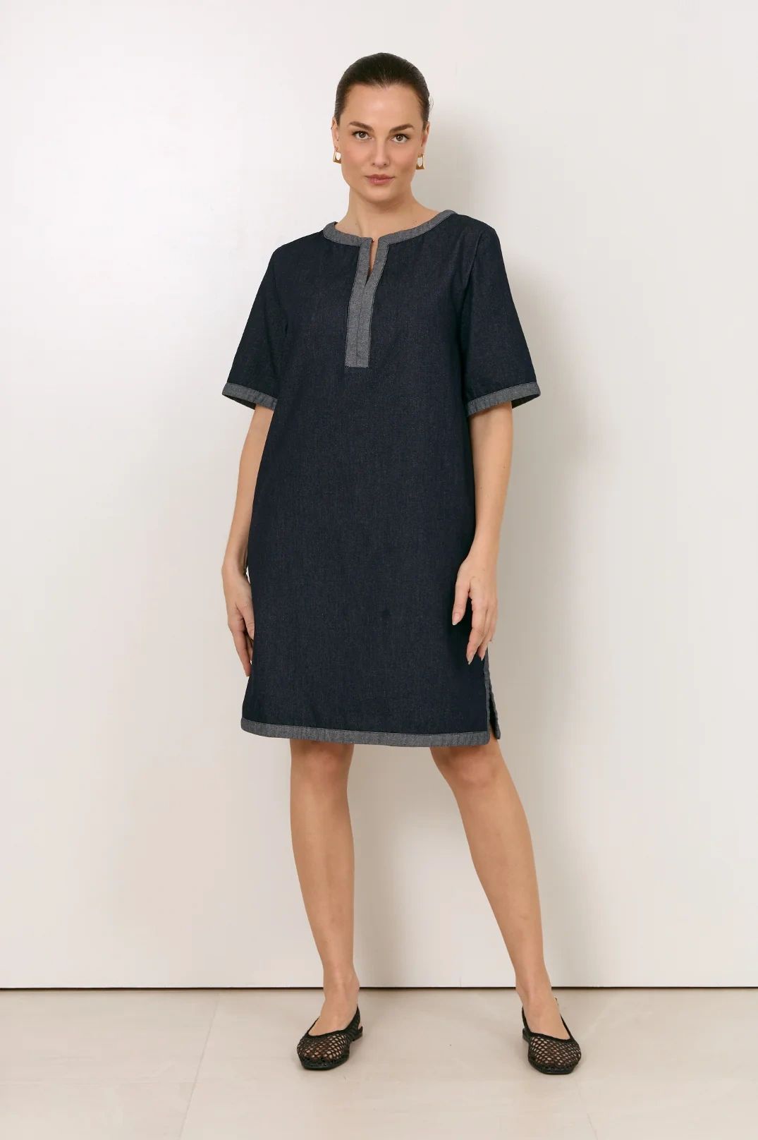 Sara Lightweight Short Denim Dress