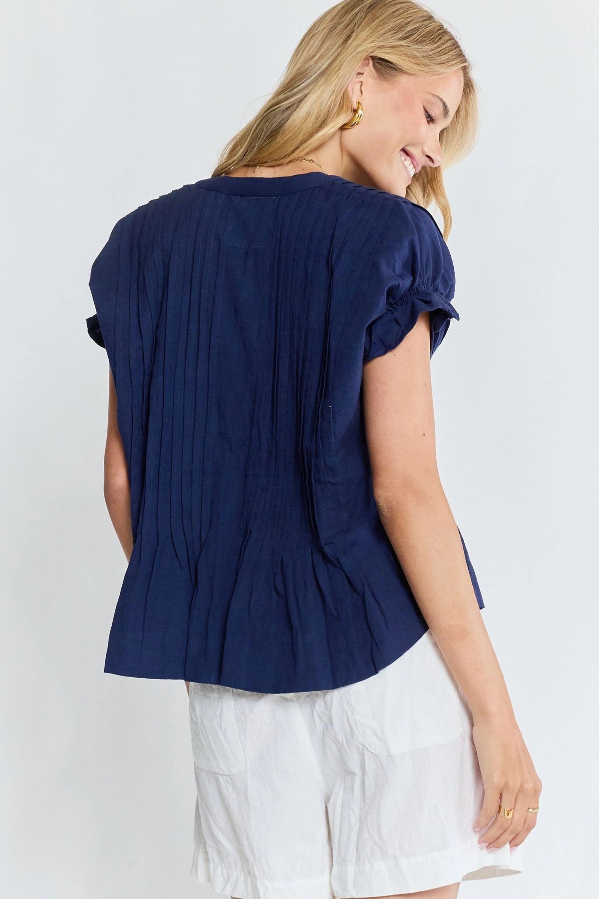 LulaLife Remi Tuck Top Navy