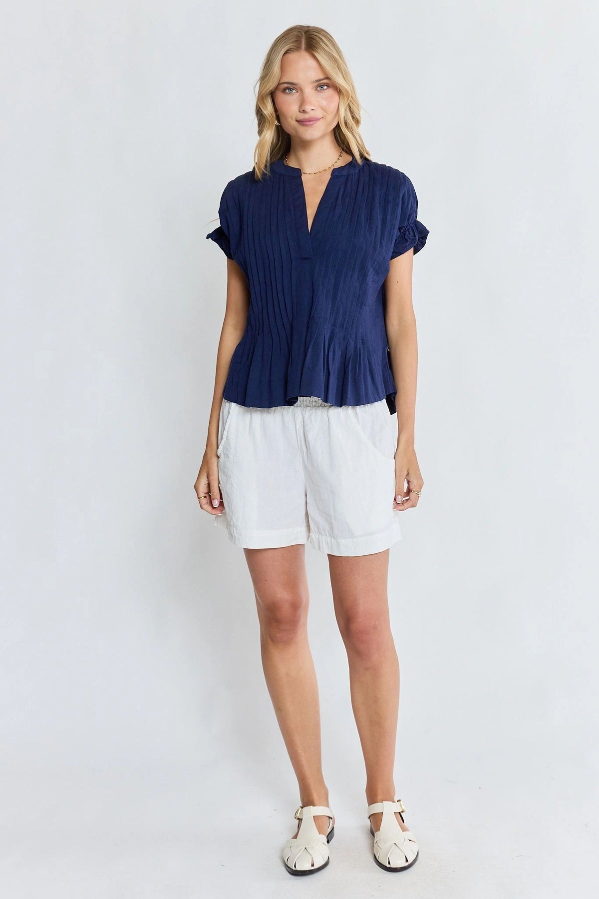 LulaLife Remi Tuck Top Navy