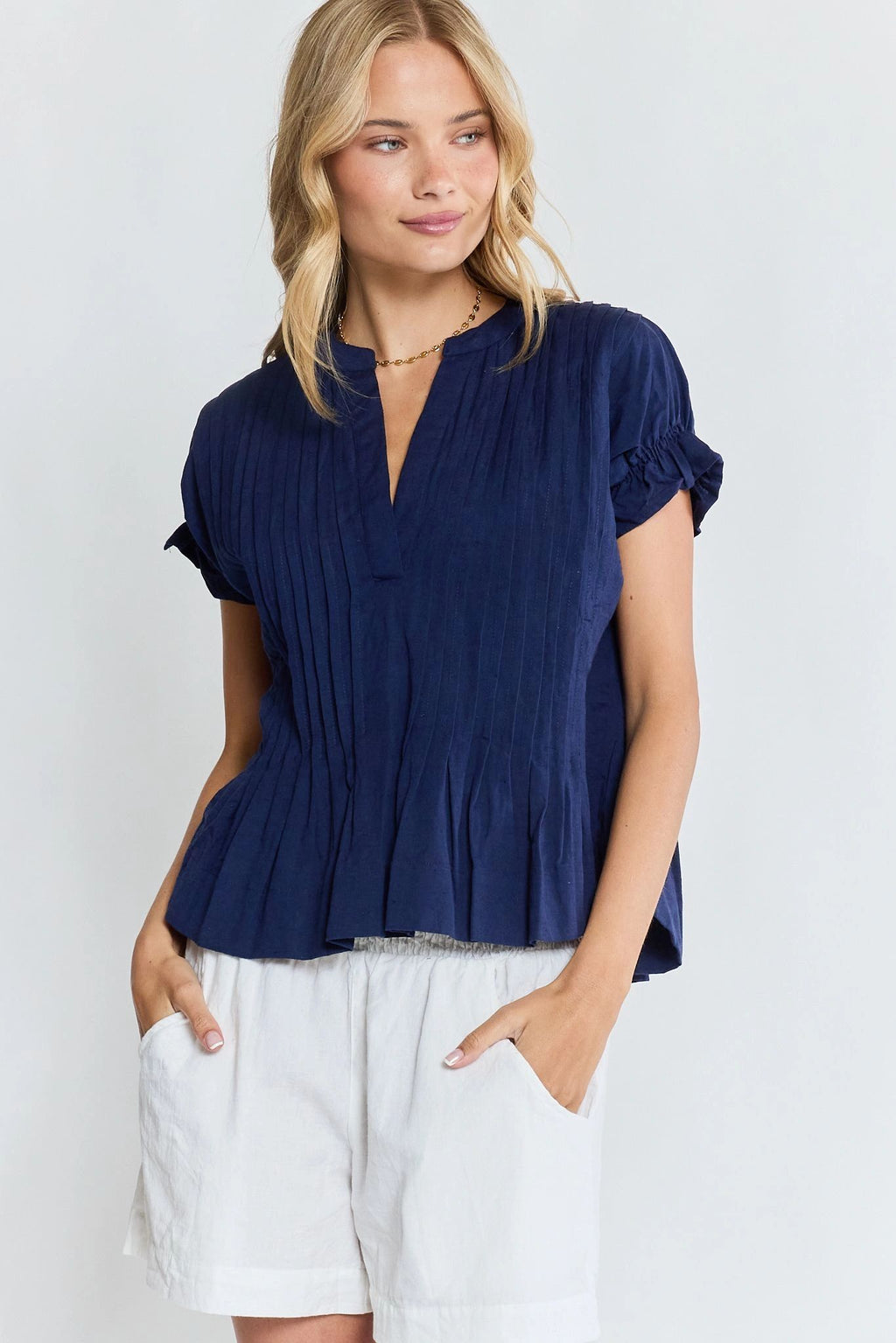 LulaLife Remi Tuck Top Navy