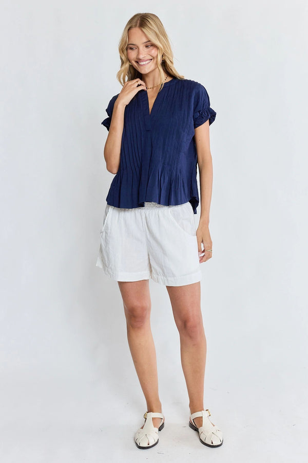 LulaLife Remi Tuck Top Navy