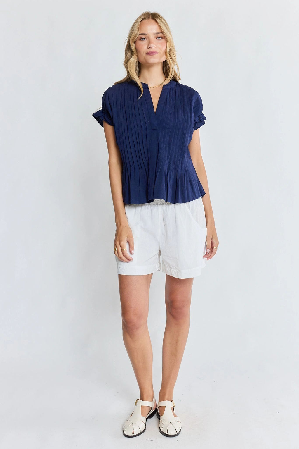 LulaLife Remi Tuck Top Navy