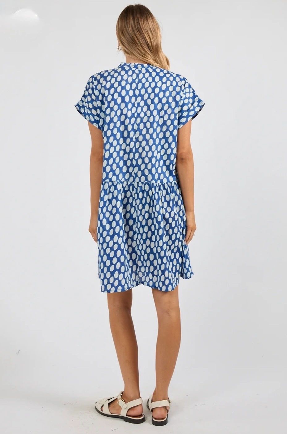 Ibisa Spot On Dress Blue