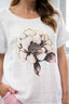 Pink/Gold Floral Italian Linen Top