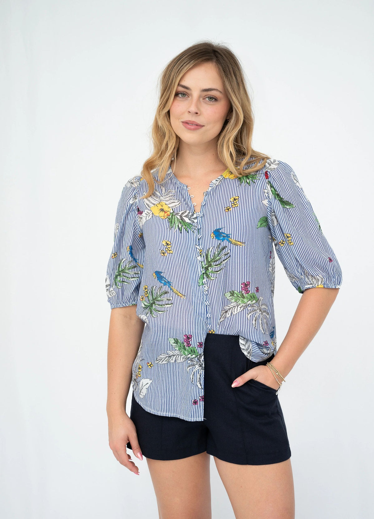 Flower Stripe Shirt Main image