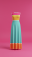 Colorblock Maxi Dress With Pockets