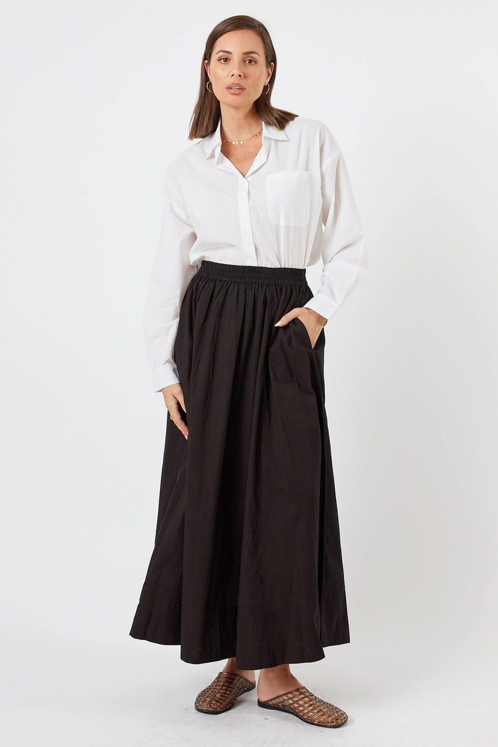 LulaLife Azure Black Skirt