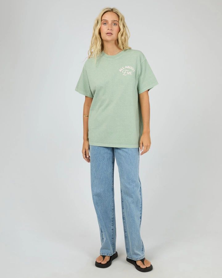 All About Eve Matcha Club Relaxed Tee Sage