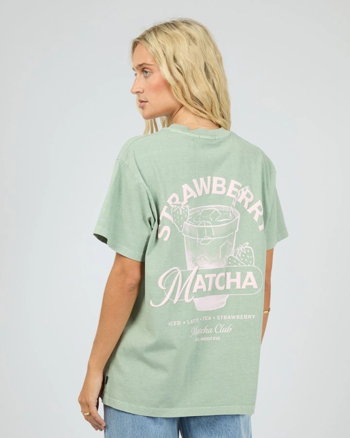 All About Eve Matcha Club Relaxed Tee Sage